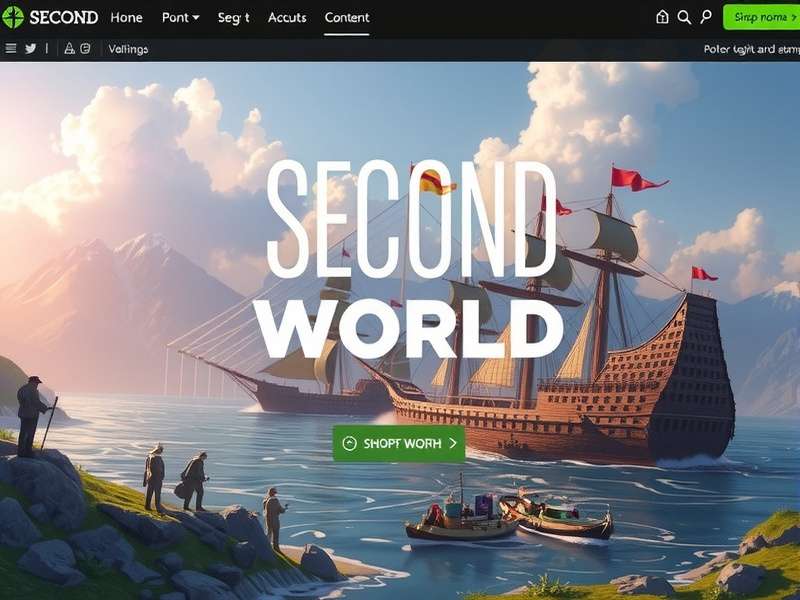 A vibrant, user-created cityscape within the Second Life virtual world, showing avatars interacting and flying