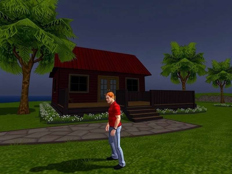 A diverse group of Second Life avatars in a beautiful virtual landscape