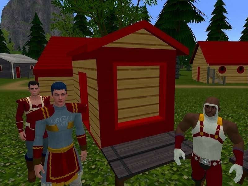 Second Life community gathering in a virtual venue