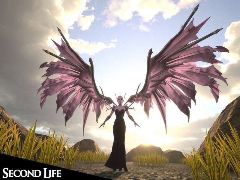 A vibrant collage of Second Life Seraphim website showcasing fashion and event banners