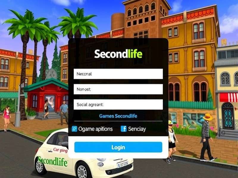 Avatar logging into the vibrant Second Life virtual world