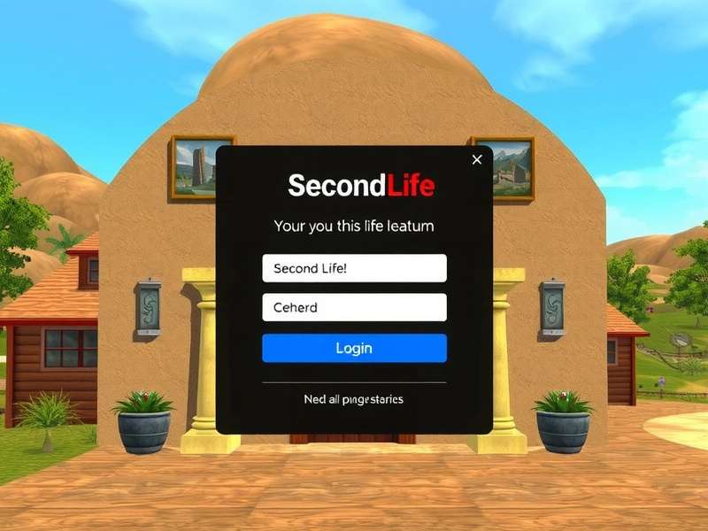 Second Life login screen showing username and password fields