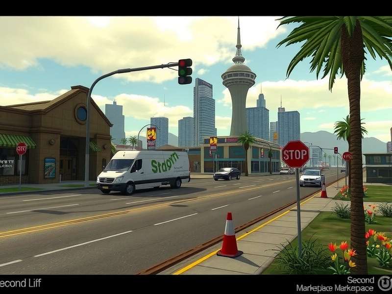 A vibrant overview of the Second Life Marketplace SL interface showing various digital goods for sale