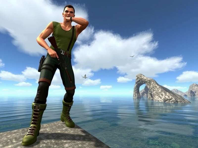 A vibrant Second Life virtual landscape showing avatars and creative buildings