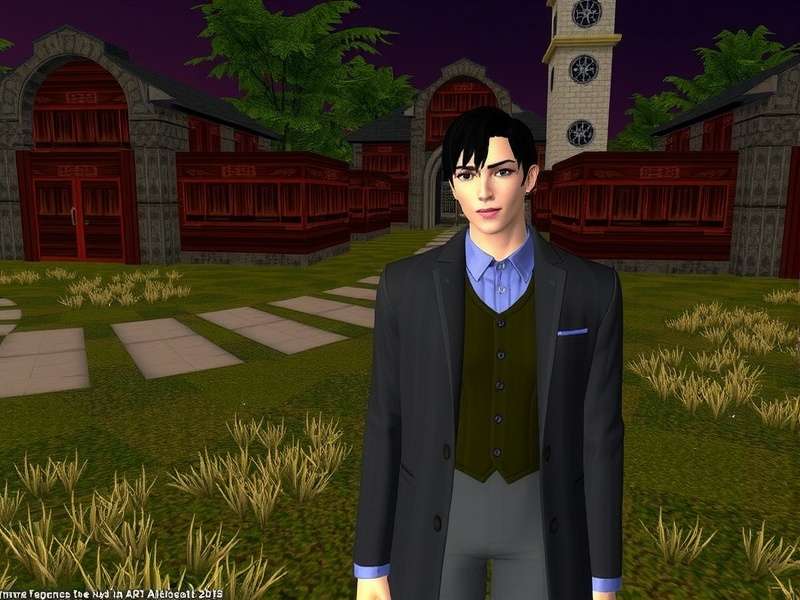 A vibrant scene from Second Life showing diverse avatars interacting in a futuristic city