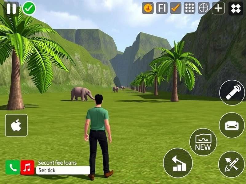 Second Life virtual world displayed on a mobile device