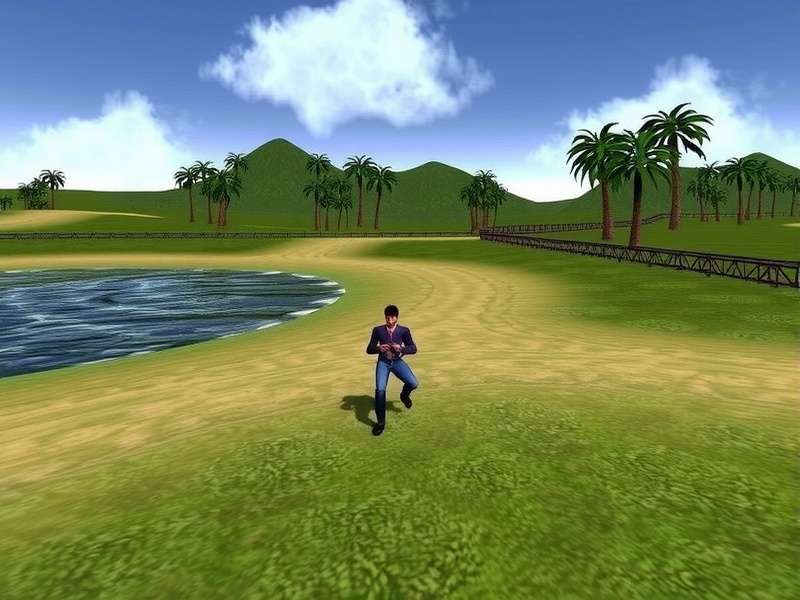 A detailed, vibrant avatar customization screen in a virtual world, showing sliders and options