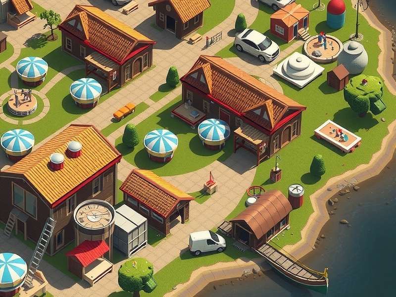 Virtual thrift store display in Second Life showing organized racks of clothing and accessories