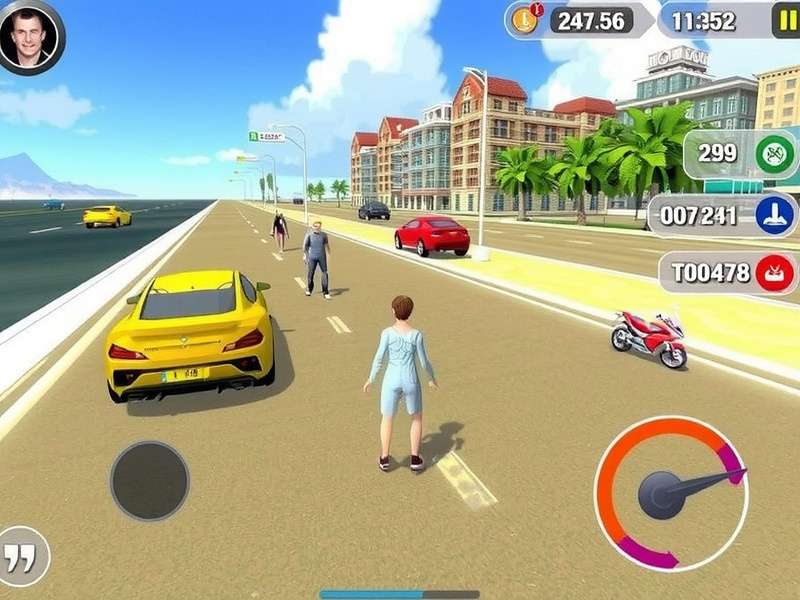 Close-up of a user's hand holding a phone showing the Second Life mobile interface with building tools open