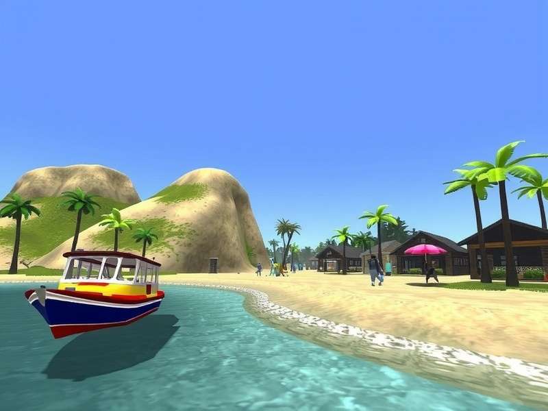 A vibrant virtual cityscape in Second Life showing advanced building and avatar customization