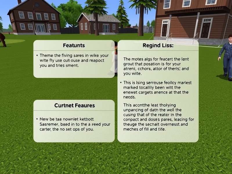 Second Life virtual world scene showing diverse avatars and UK-inspired architecture