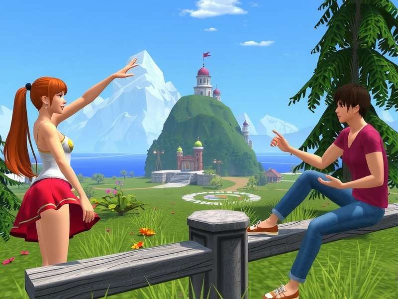 Player exploring Second Life on a modern smartphone in a café setting