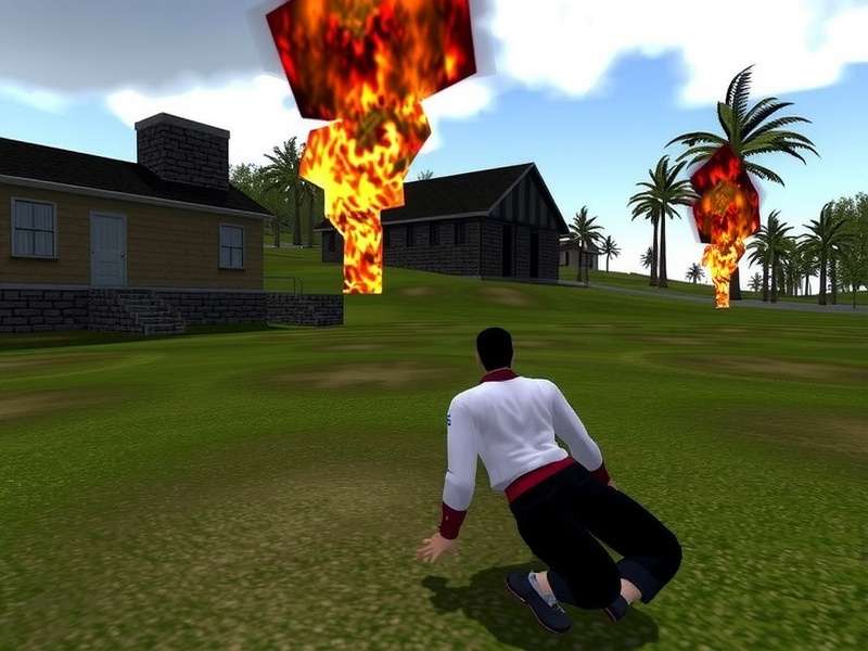 Second Life Firestorm viewer interface showing a virtual world scene with avatars and buildings